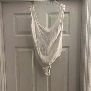 Free people White Scoop Neck Bodysuit